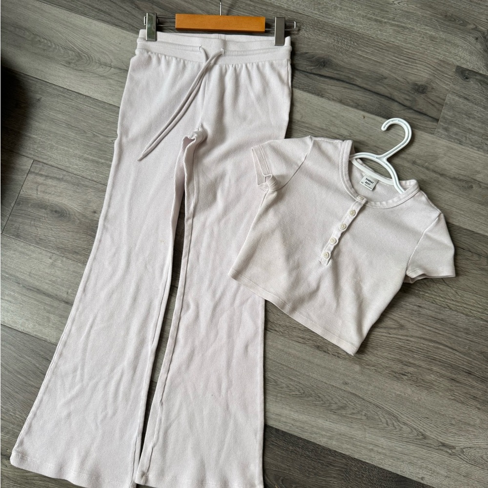 Aritzia Light Pink Track Pants & Top Set